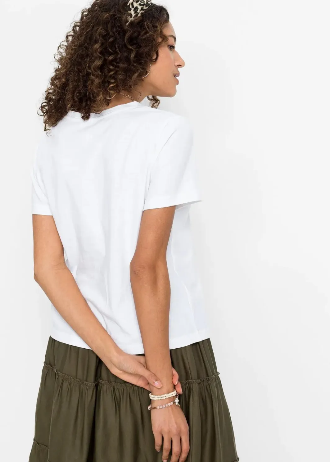 Discount T-Shirt aus reiner Baumwolle Damen Shirts & Tops
