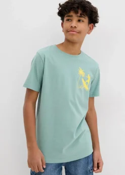 Hot T-Shirt aus reiner Baumwolle mit großem Rückendruck Kinder Jungen 9-16 Jahre·Shirts
