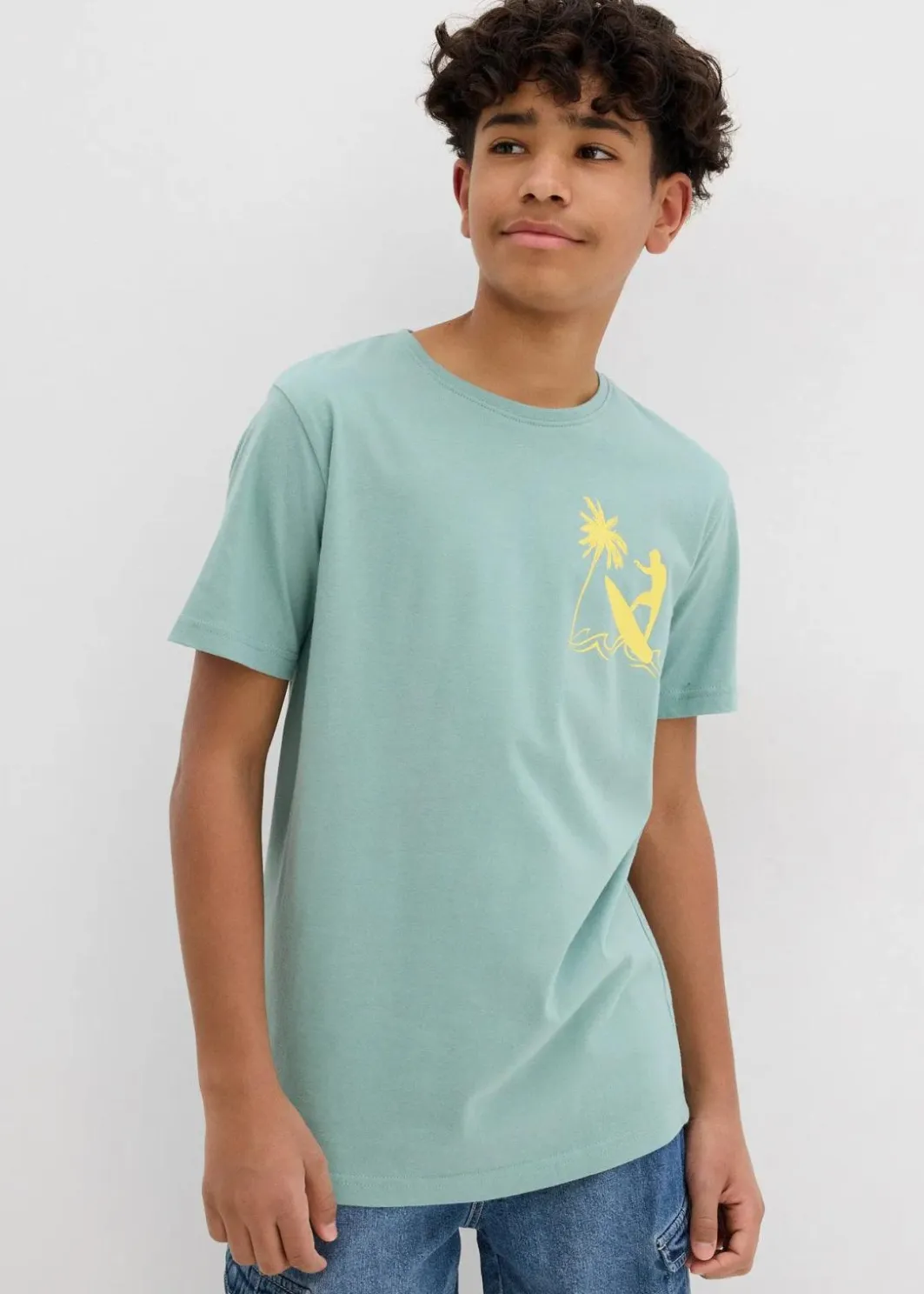 Hot T-Shirt aus reiner Baumwolle mit großem Rückendruck Kinder Jungen 9-16 Jahre·Shirts
