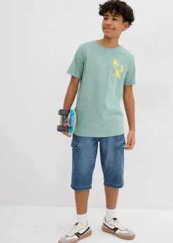 Hot T-Shirt aus reiner Baumwolle mit großem Rückendruck Kinder Jungen 9-16 Jahre·Shirts