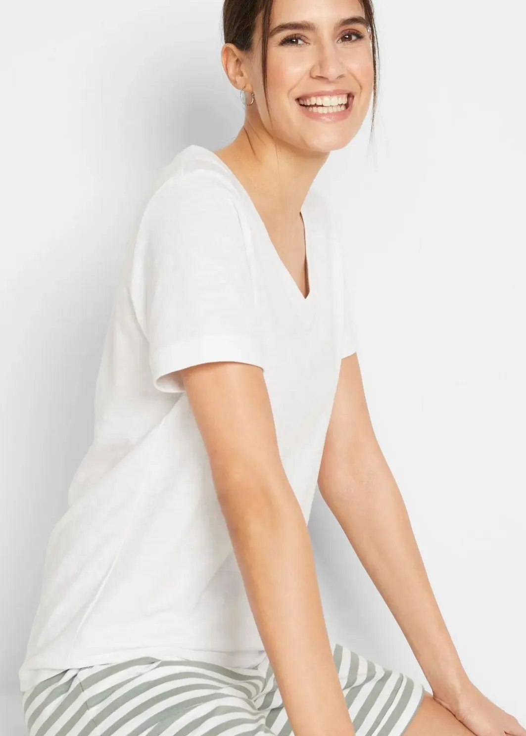 Outlet T-Shirt aus reiner Baumwolle Damen Shirts & Tops|Basics