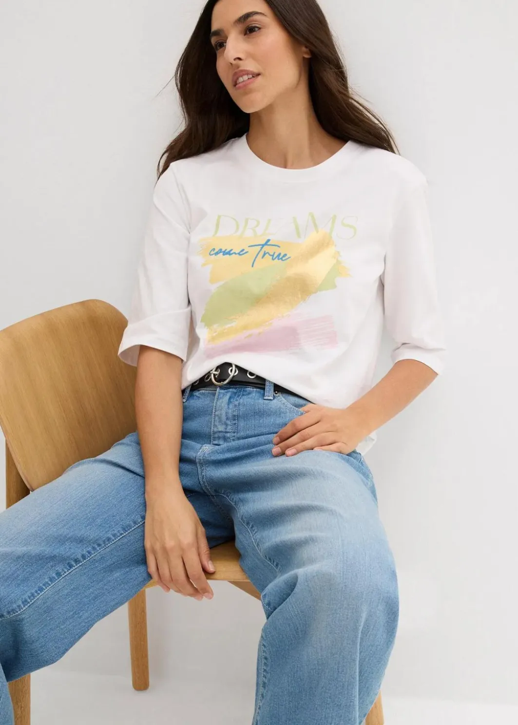 Damen bonprix Shirts & Tops|Nachhaltigere Materialien|T-Shirt aus reiner Bio-Baumwolle