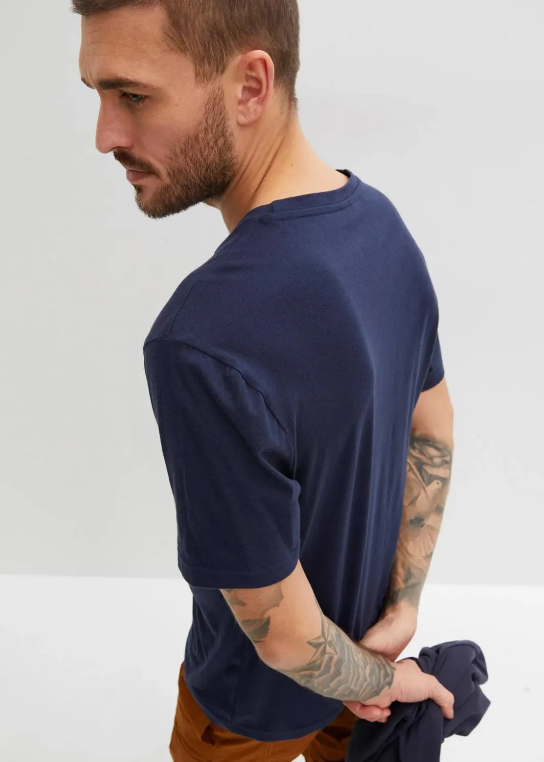 Herren bonprix Große Größen|Shirts & Polos|T-Shirt aus reiner Bio-Baumwolle (2er Pack)