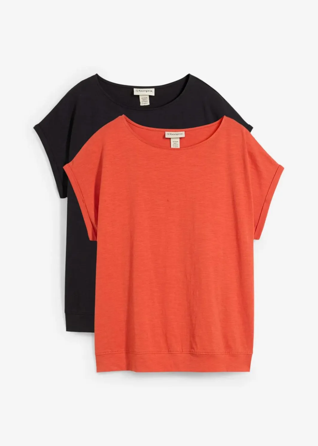 Damen bonprix Nachhaltigere Materialien|Shirts & Tops|T-Shirt aus reiner Bio-Baumwolle (2er Pack)
