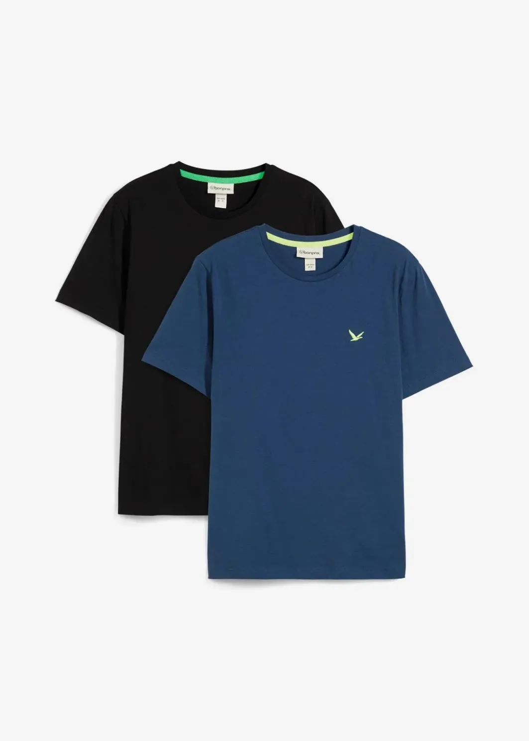Herren bonprix Große Größen|Basics|T-Shirt aus reiner Bio-Baumwolle (2er Pack)