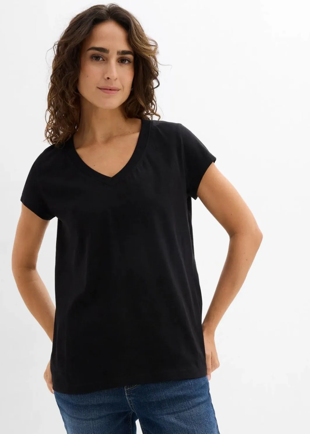 Damen bonprix Bekleidung·Röcke|Nachhaltigere Materialien|T-Shirt aus reiner Bio-Baumwolle (2er Pack)