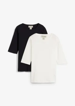 Damen bonprix Nachhaltigere Materialien|Shirts & Tops|T-Shirt aus reiner Bio-Baumwolle, (2er Pack)