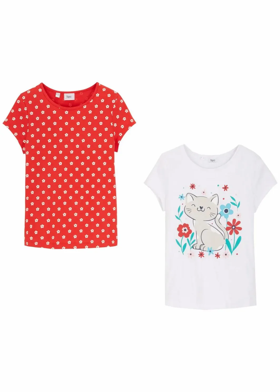 Kinder bonprix Mädchen 2-8 Jahre·Nachhaltigere Materialien|Mädchen 9-16 Jahre·Nachhaltigere Materialien|T-Shirt aus reiner Bio-Baumwolle (2er Pack)