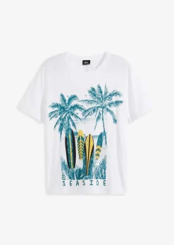 Herren bonprix Strandmode|Große Größen|T-Shirt aus reiner Bio-Baumwolle