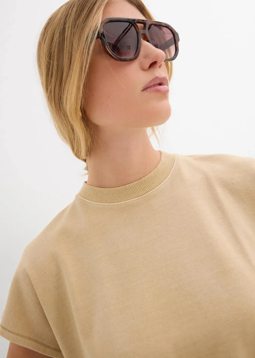 Damen bonprix Nachhaltigere Materialien|Shirts & Tops|T-Shirt aus reiner Bio-Baumwolle