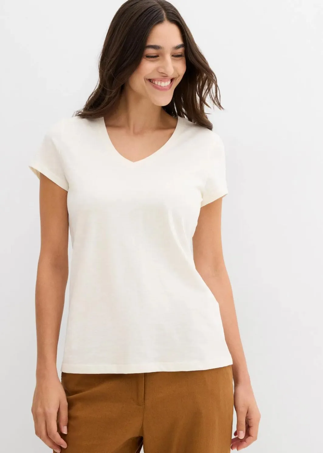 Damen bonprix Nachhaltigere Materialien|Shirts & Tops|T-Shirt aus reiner Bio-Baumwolle (2er Pack)