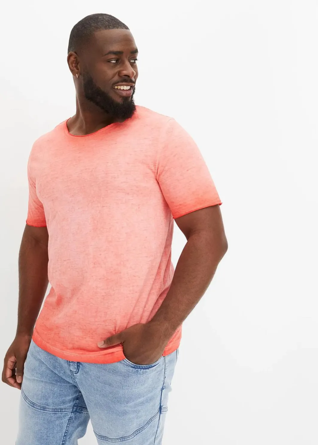 Herren bonprix Große Größen|Shirts & Polos|T-Shirt aus reiner Bio-Baumwolle in gewaschener Optik