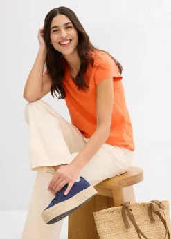 T-Shirt aus reiner Bio-Baumwolle (2er Pack) Damen Nachhaltigere Materialien|Shirts & Tops