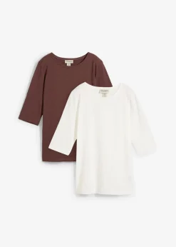 Discount T-Shirt aus reiner Bio-Baumwolle, (2er Pack) Damen Nachhaltigere Materialien|Shirts & Tops