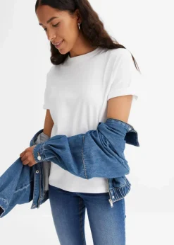 Damen bonprix Shirts & Tops|Basics|T-Shirt aus reiner schwerer Bio-Baumwolle