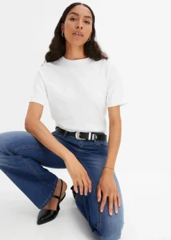Damen bonprix Shirts & Tops|Basics|T-Shirt aus reiner schwerer Bio-Baumwolle