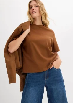 Damen bonprix Bekleidung·Röcke|Nachhaltigere Materialien|T-Shirt aus reiner schwerer Bio-Baumwolle