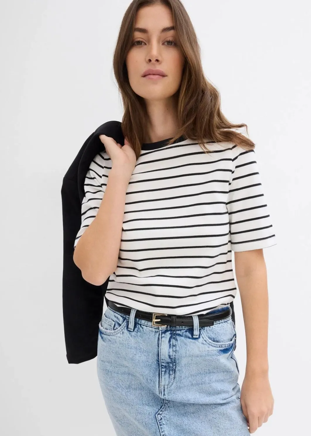 New T-Shirt aus schwerer Bio-Baumwolle Damen Bekleidung·Röcke|Basics