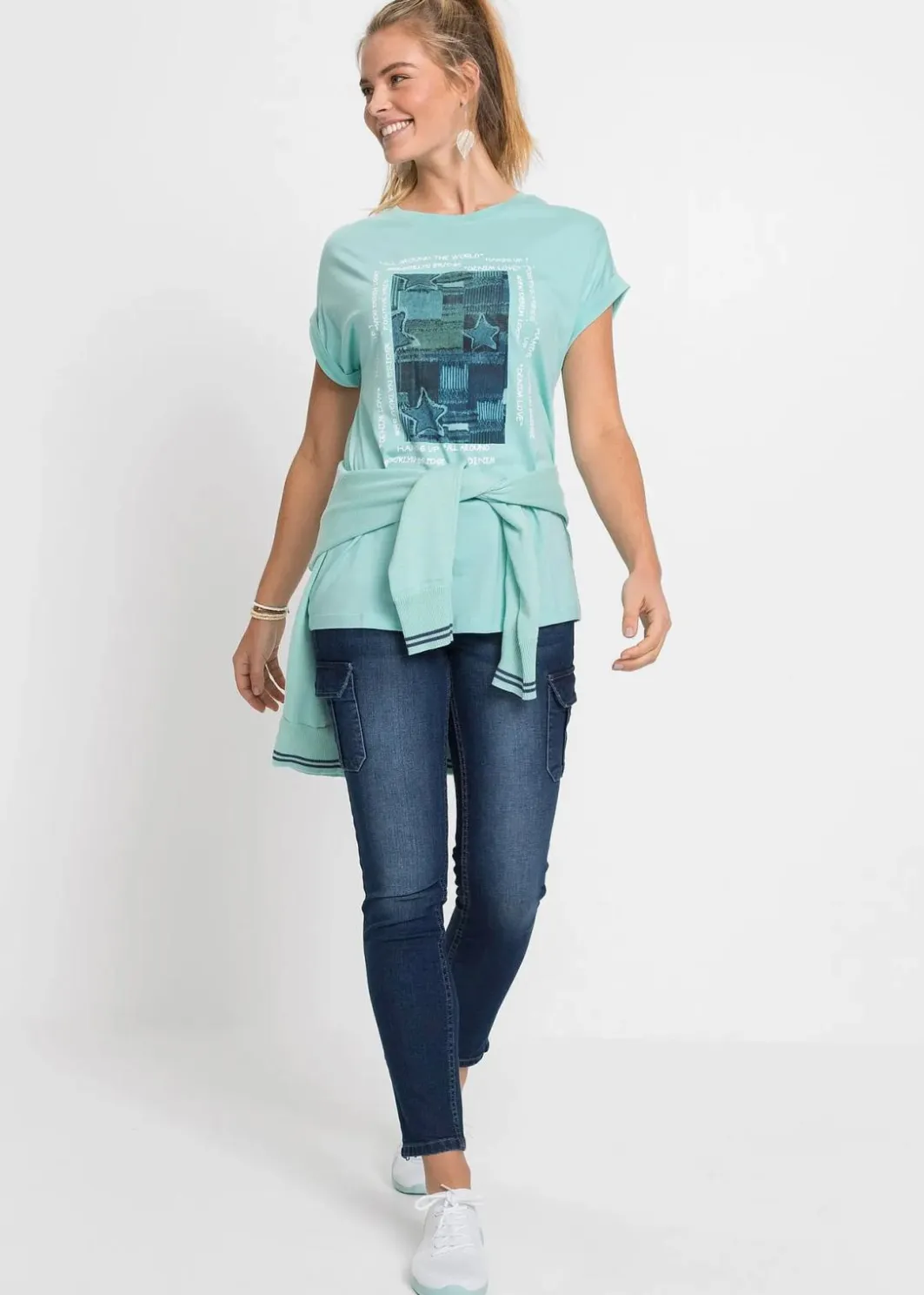 Damen bonprix Shirts & Tops|T-Shirt aus softem Viskose-Mix