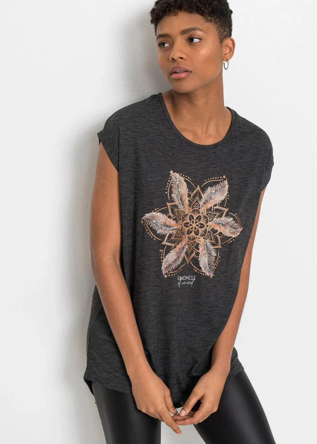 Damen bonprix Shirts & Tops|T-Shirt aus softem Viskose-Mix