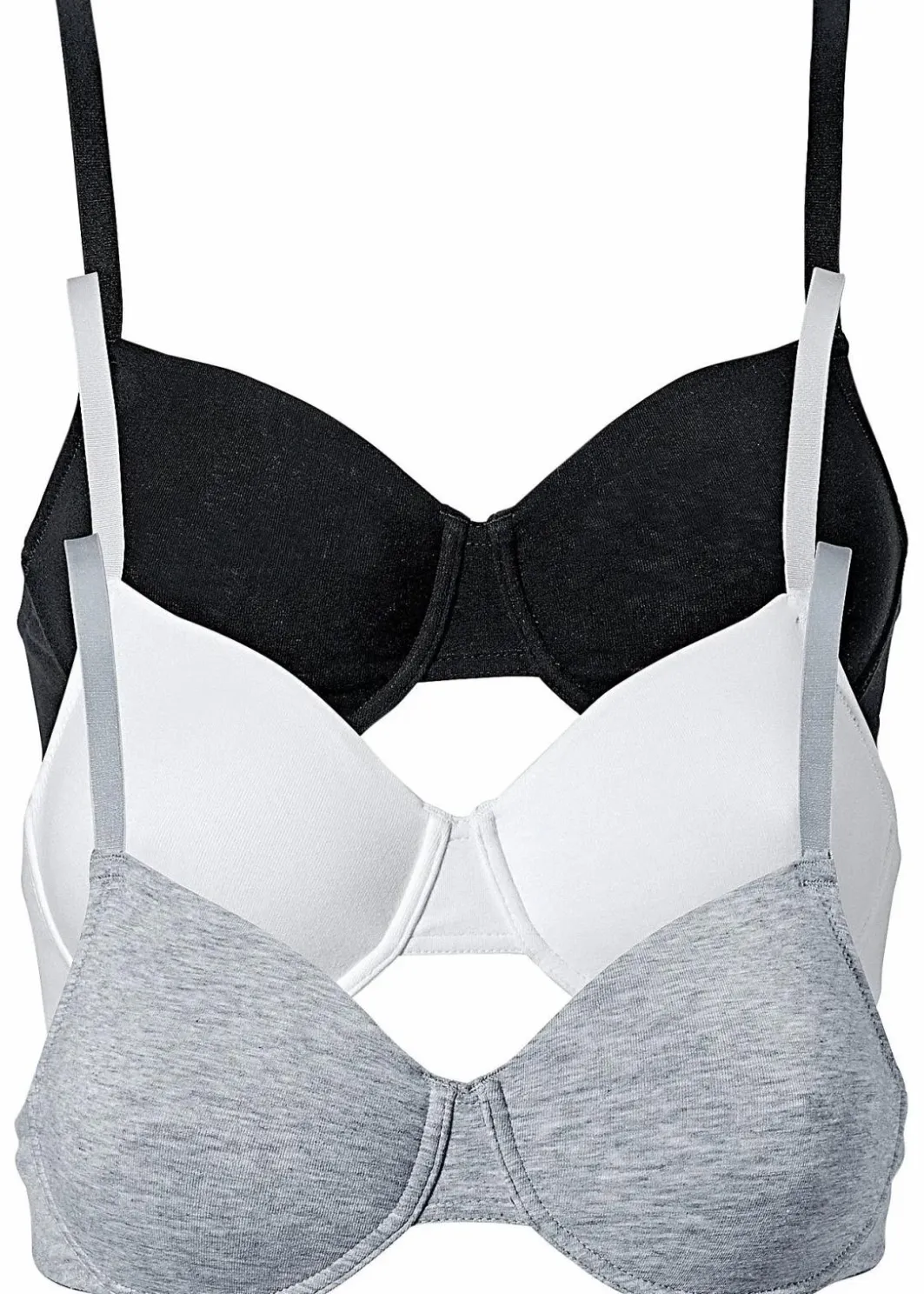 New T-Shirt BH mit Bügel aus Bio-Baumwolle (3er Pack) Damen Große Cups D-H|Nachhaltigere Materialien