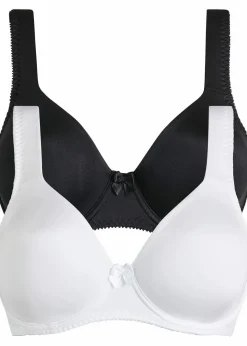 Damen bonprix Große Cups D-H|Bhs|T-Shirt BH mit Bügel und Glanzeffekt (2er Pack)