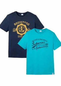 Herren bonprix Shirts & Polos|Große Größen|T-Shirt (2er Pack)