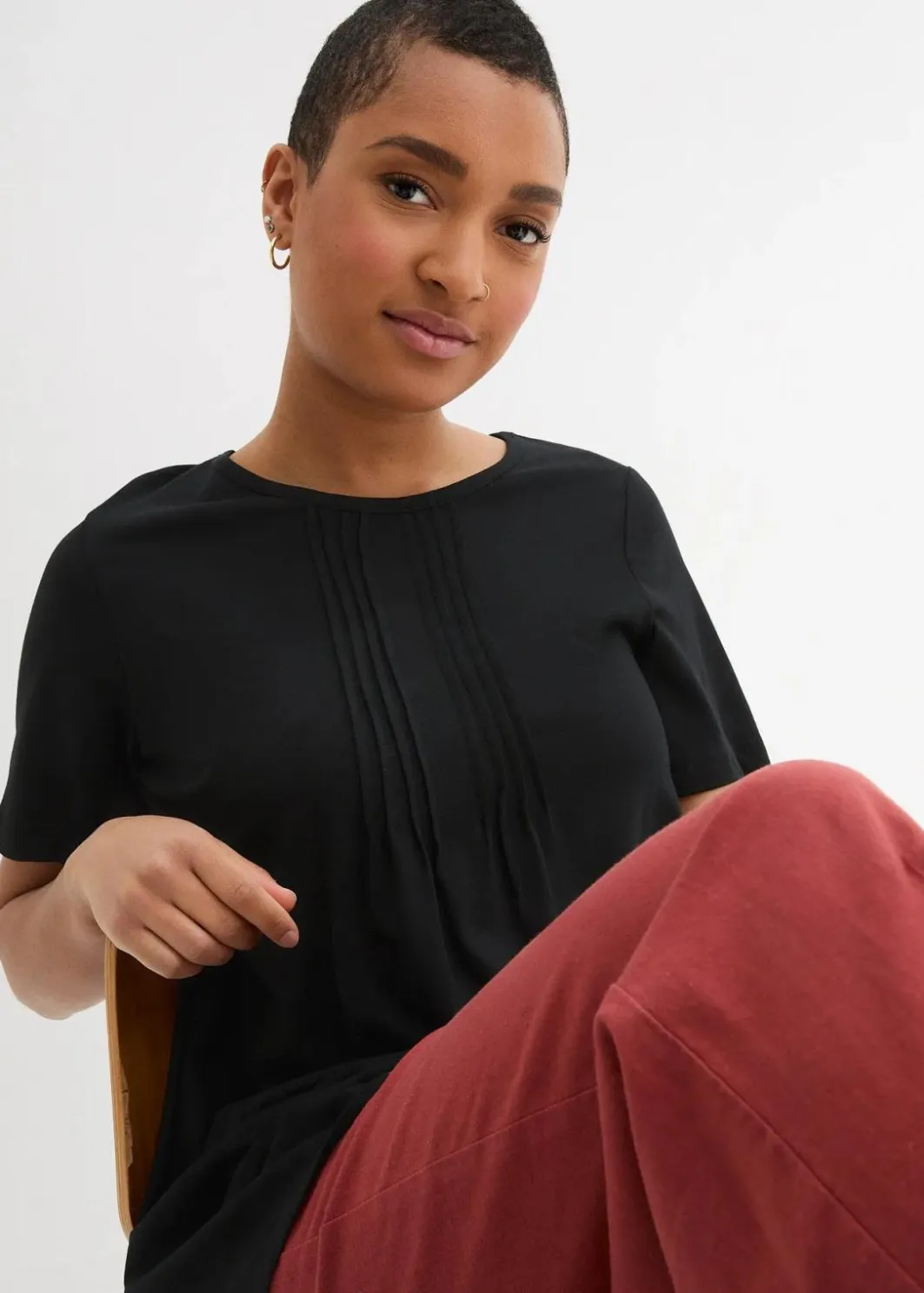 Damen bonprix Shirts & Tops|T-Shirt in A-Linien-Form, kurzarm