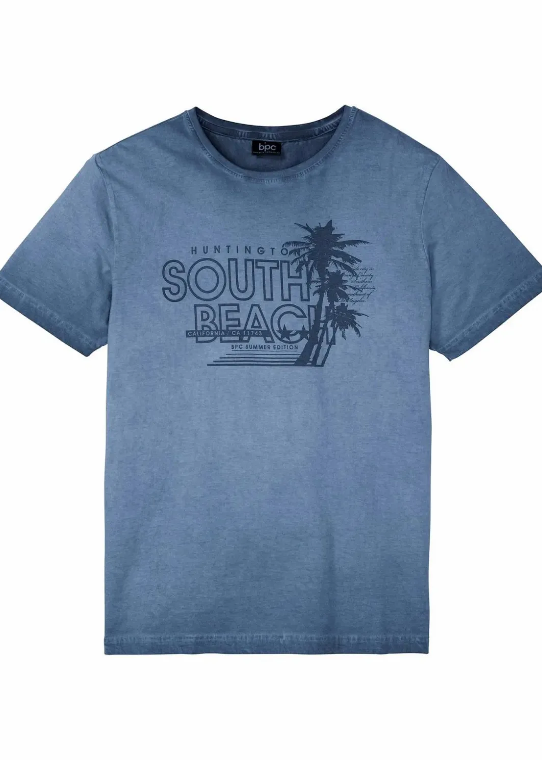 New T-Shirt in ausgewaschener Optik aus reiner Bio-Baumwolle Herren Strandmode|Große Größen