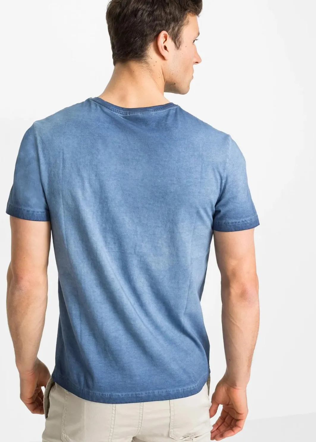 New T-Shirt in ausgewaschener Optik aus reiner Bio-Baumwolle Herren Strandmode|Große Größen