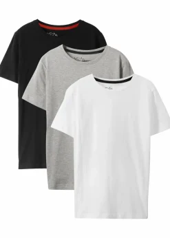 Kinder bonprix Jungen 9-16 Jahre·Mehrfachpacks|Jungen 9-16 Jahre·Bademode|T-Shirt mit Bio-Baumwolle (3er Pack)
