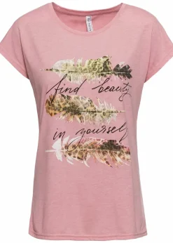 New T-Shirt mit Glitzerdruck Damen Shirts & Tops