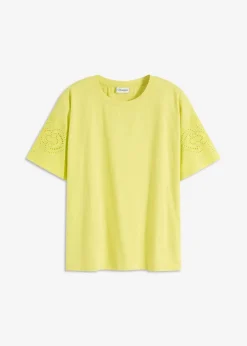 Damen bonprix Shirts & Tops|T-Shirt mit Lochstickerei