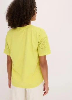 Damen bonprix Shirts & Tops|T-Shirt mit Lochstickerei