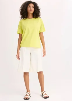 Damen bonprix Shirts & Tops|T-Shirt mit Lochstickerei