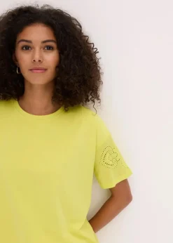 Damen bonprix Shirts & Tops|T-Shirt mit Lochstickerei