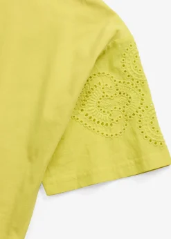 Damen bonprix Shirts & Tops|T-Shirt mit Lochstickerei