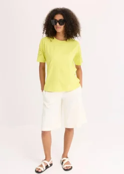 Damen bonprix Shirts & Tops|T-Shirt mit Lochstickerei