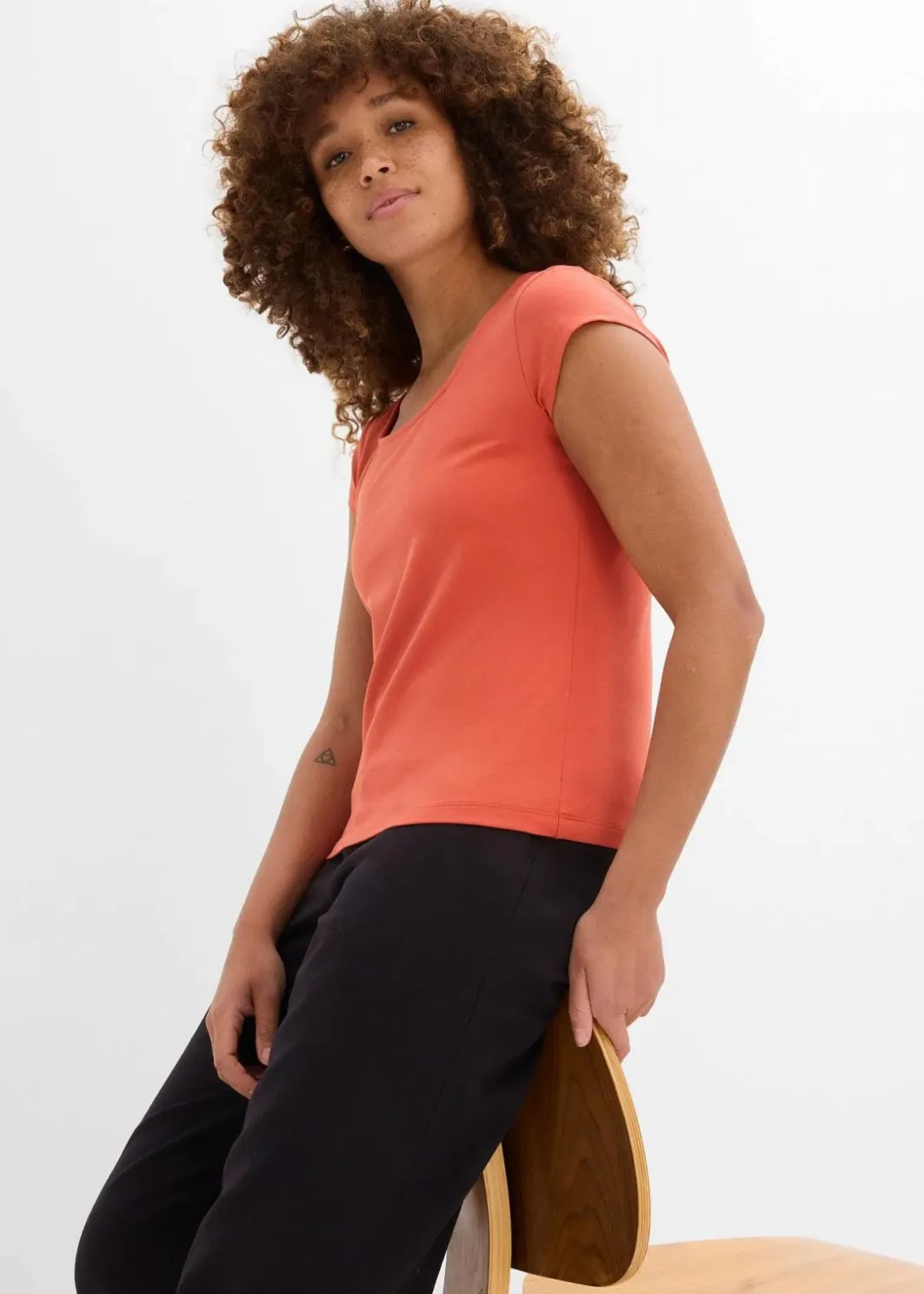 Damen bonprix Nachhaltigere Materialien|Shirts & Tops|T-Shirt mit reiner Bio-Baumwolle