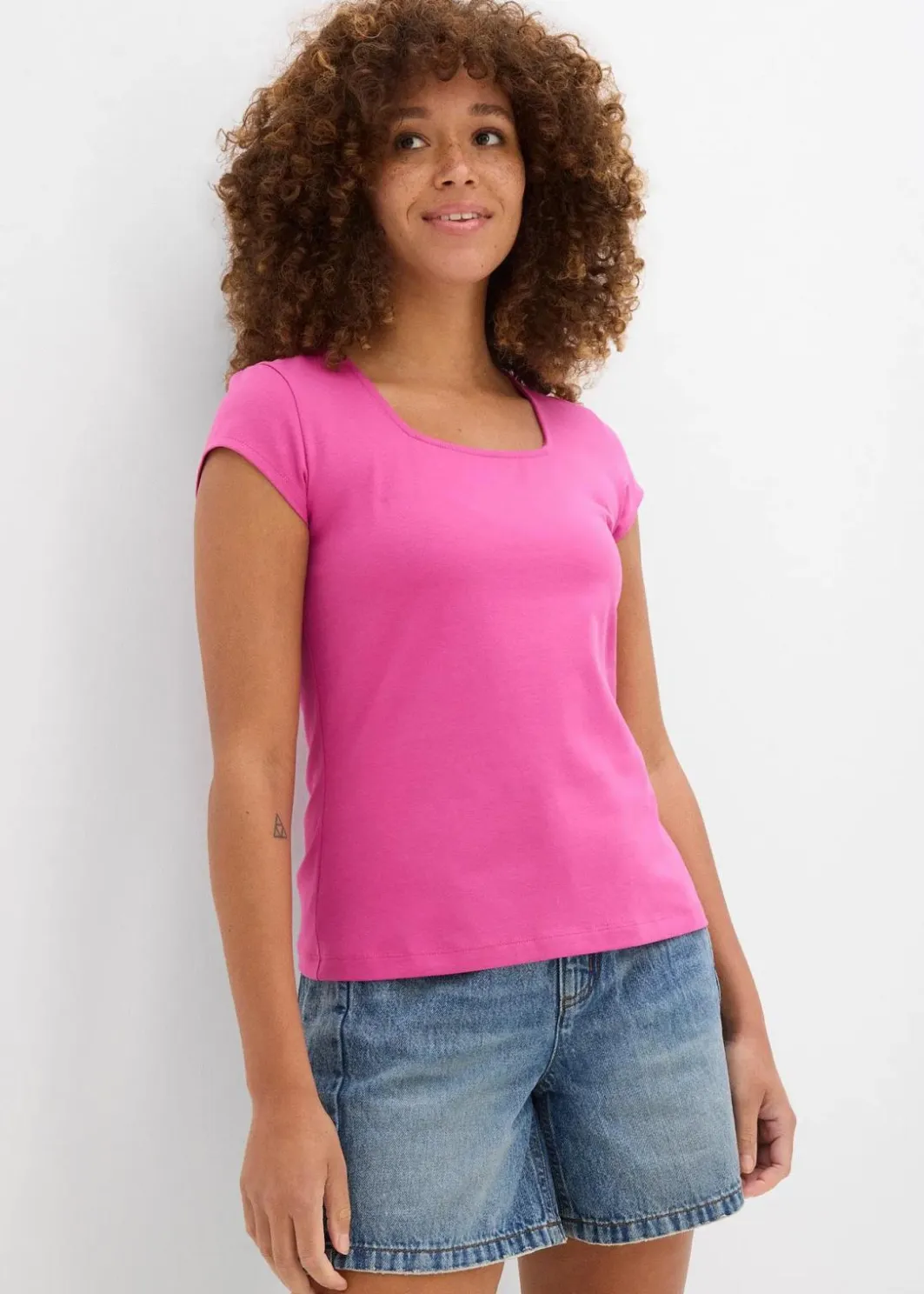 Damen bonprix Nachhaltigere Materialien|Shirts & Tops|T-Shirt mit reiner Bio-Baumwolle