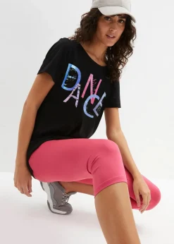 Hot T-Shirt mit Retro-Print Damen Bekleidung·Sweat|Nachhaltigere Materialien