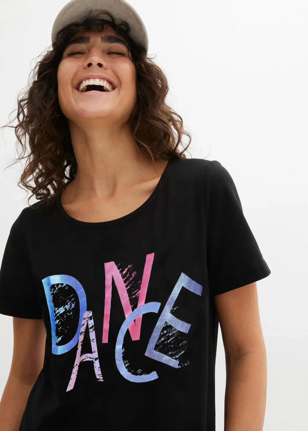 Hot T-Shirt mit Retro-Print Damen Bekleidung·Sweat|Nachhaltigere Materialien