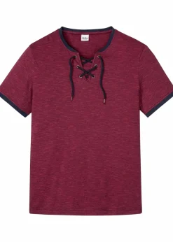 Outlet T-Shirt mit Schnürung aus Bio-Baumwolle Herren Shirts & Polos|Große Größen