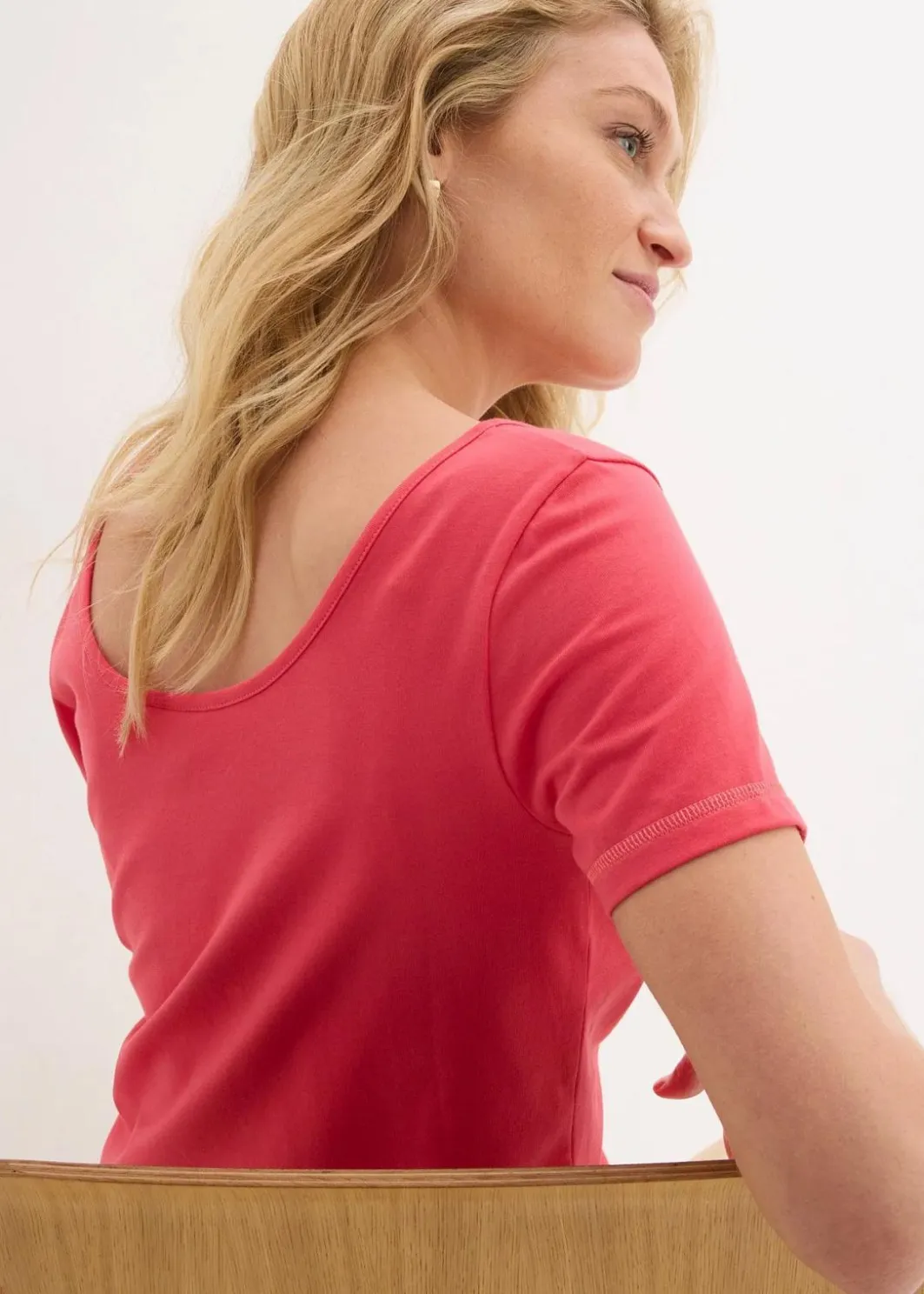 Damen bonprix Shirts & Tops|Basics|T-Shirt mit tiefem Rückenausschnitt