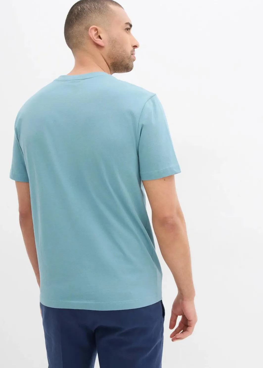Herren bonprix Große Größen|Basics|T-Shirt mit V-Ausschnitt aus reiner Bio-Baumwolle (2er Pack)