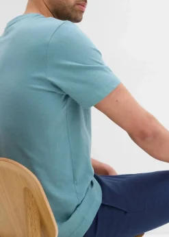 Herren bonprix Große Größen|Basics|T-Shirt mit V-Ausschnitt aus reiner Bio-Baumwolle (2er Pack)