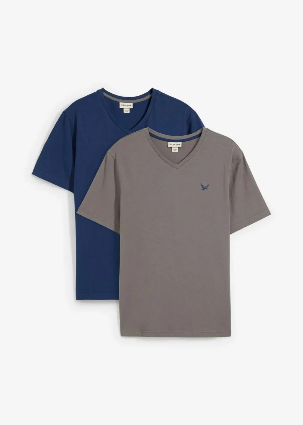 New T-Shirt mit V-Ausschnitt aus reiner Bio-Baumwolle (2er Pack) Herren Shirts & Polos|Basics