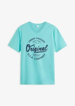 Online T-Shirt mit V-Ausschnitt aus reiner Baumwolle Herren Große Größen|Shirts & Polos