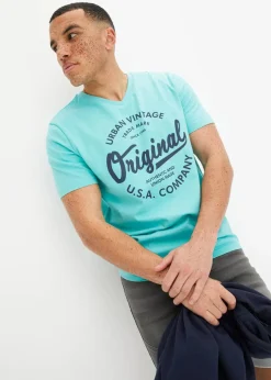 Online T-Shirt mit V-Ausschnitt aus reiner Baumwolle Herren Große Größen|Shirts & Polos