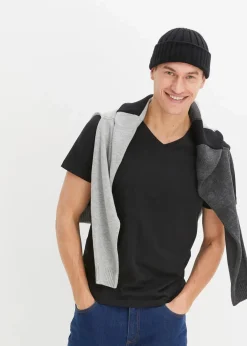 Herren bonprix Shirts & Polos|Basics|T-Shirt mit V-Ausschnitt (3er Pack)